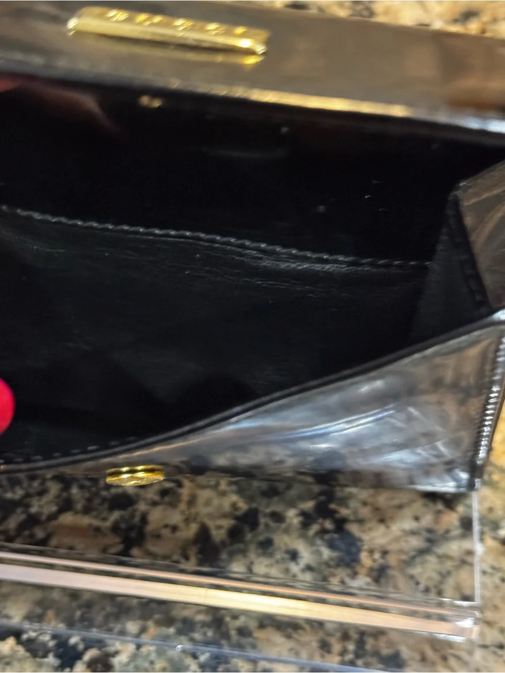 Gucci Black Patent Leather Compact Wallet VINTAGE